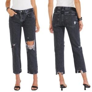Etica Rhea Mid Rise Straight Leg Denim Jeans, Smokey Mountain Size:26 EUC